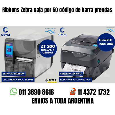 Ribbons Zebra caja por 50 código de barra prendas