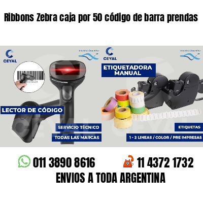 Ribbons Zebra caja por 50 código de barra prendas
