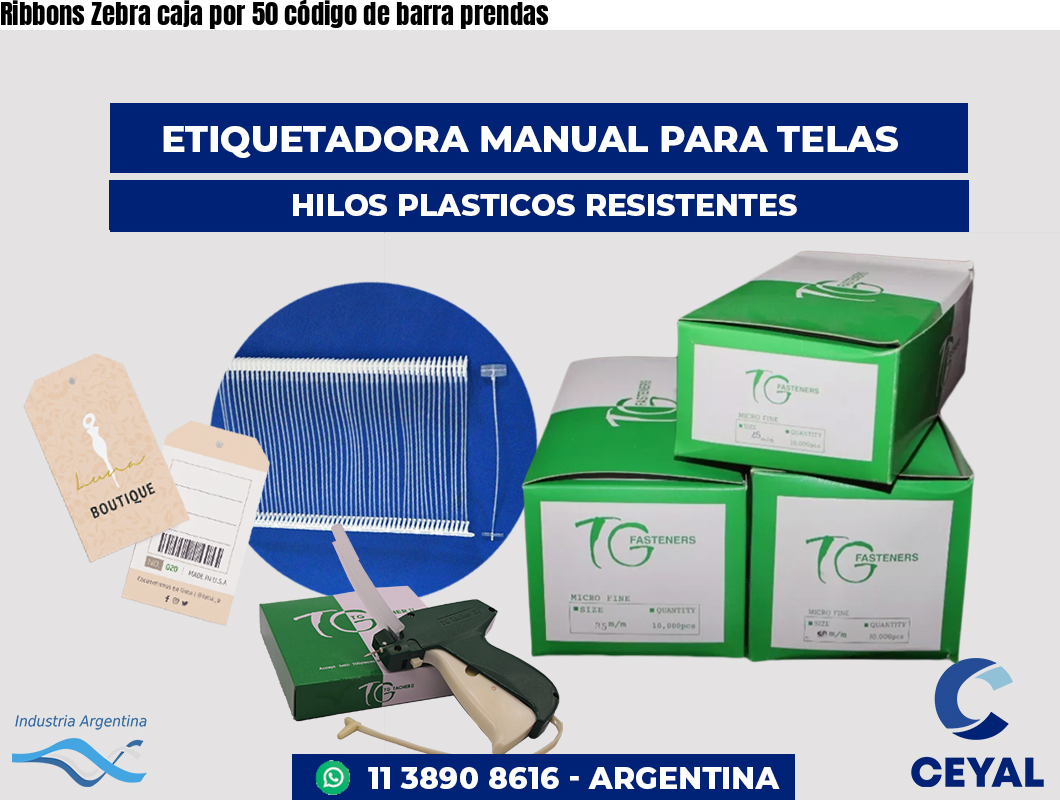 Ribbons Zebra caja por 50 código de barra prendas