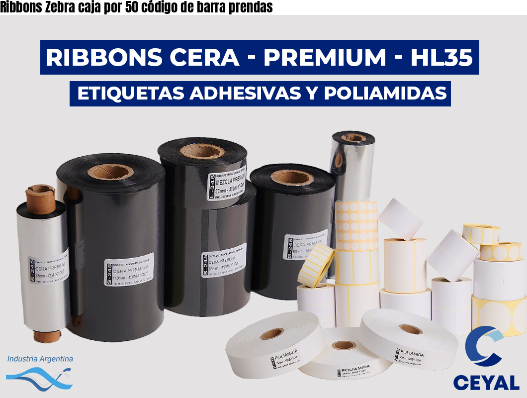 Ribbons Zebra caja por 50 código de barra prendas