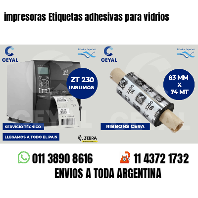 impresoras Etiquetas adhesivas para vidrios