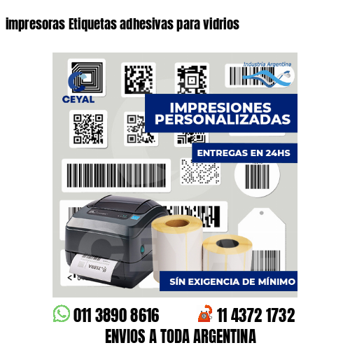 impresoras Etiquetas adhesivas para vidrios
