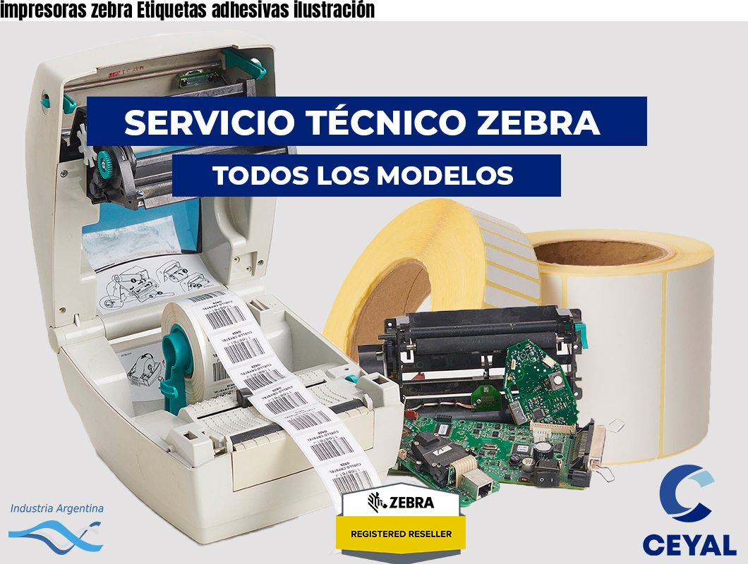 impresoras zebra Etiquetas adhesivas ilustración