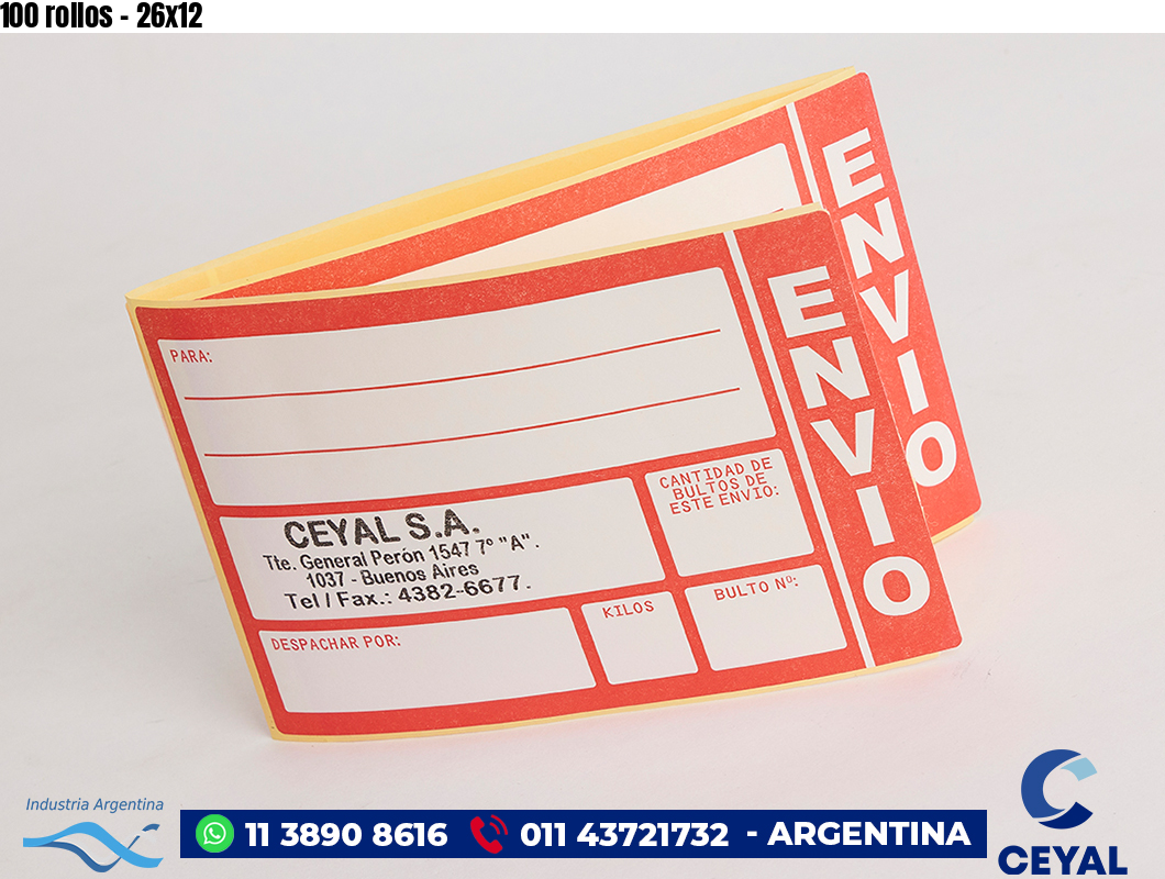 100 rollos - 26x12