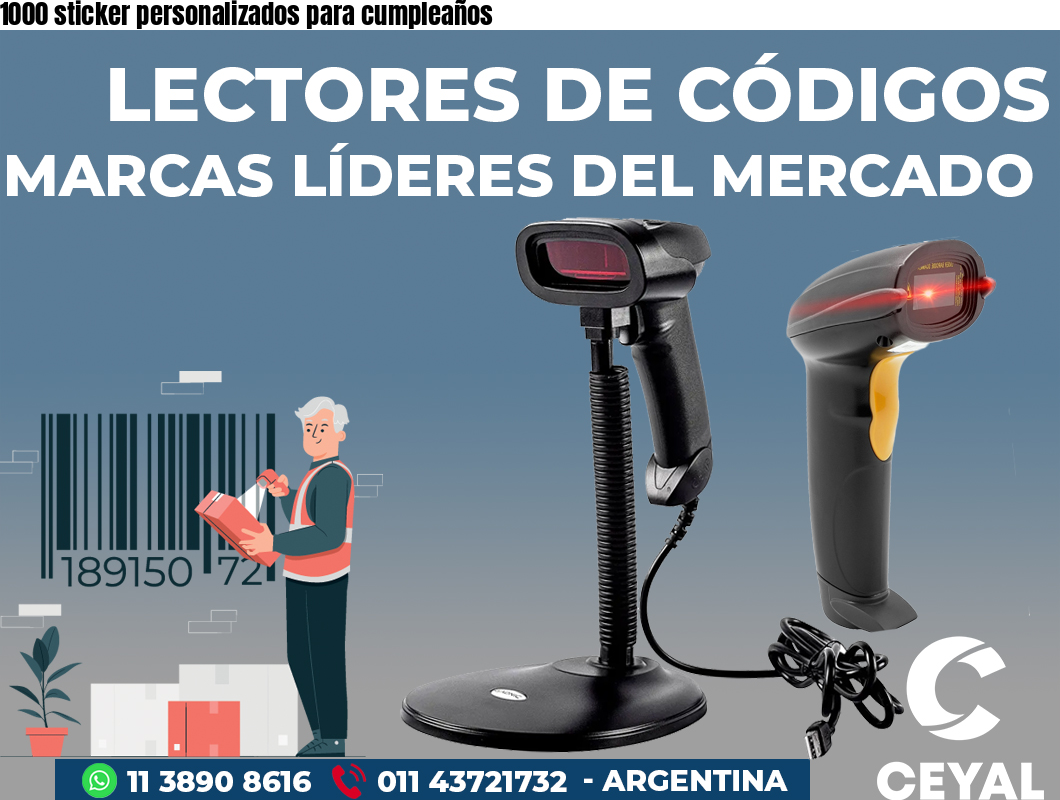 1000 sticker personalizados para cumpleaños