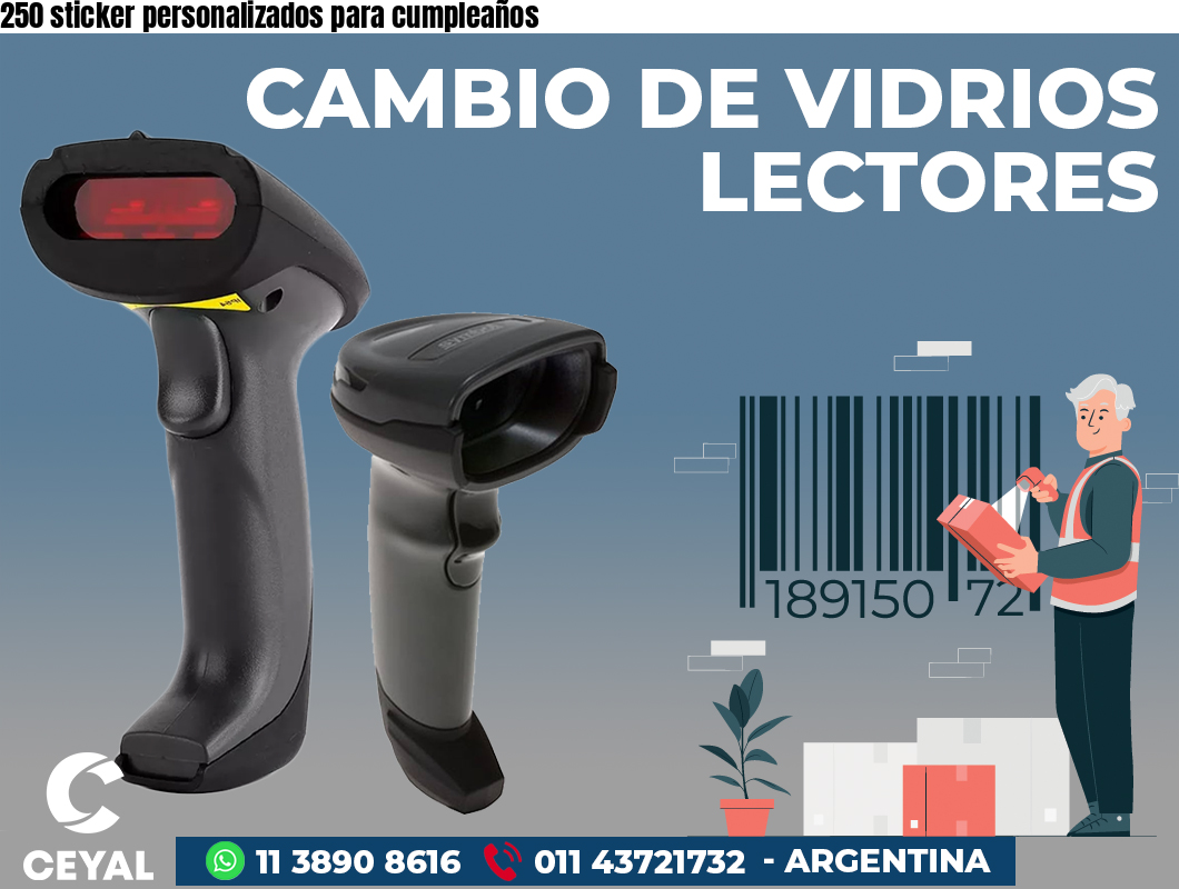 250 sticker personalizados para cumpleaños