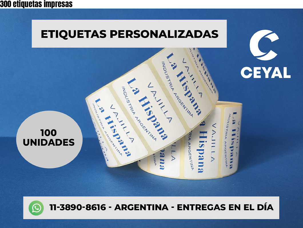 300 etiquetas impresas