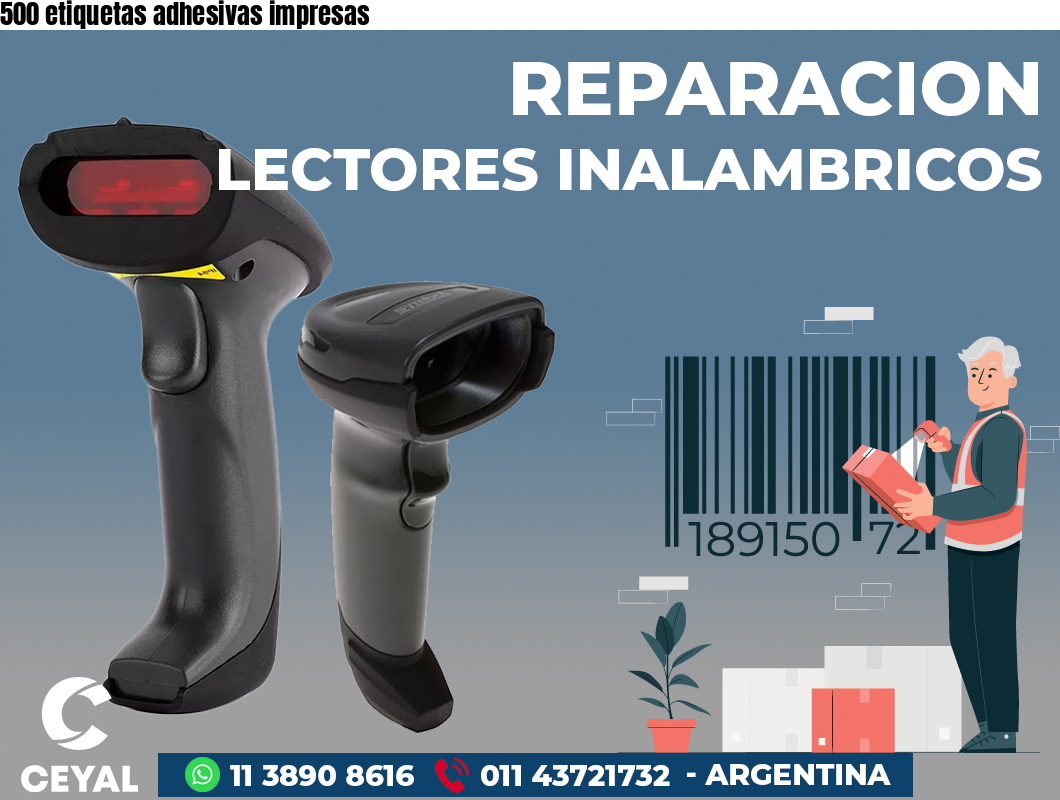 500 etiquetas adhesivas impresas