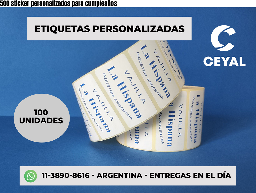 500 sticker personalizados para cumpleaños