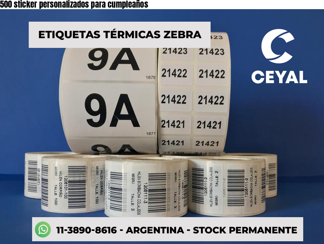 500 sticker personalizados para cumpleaños