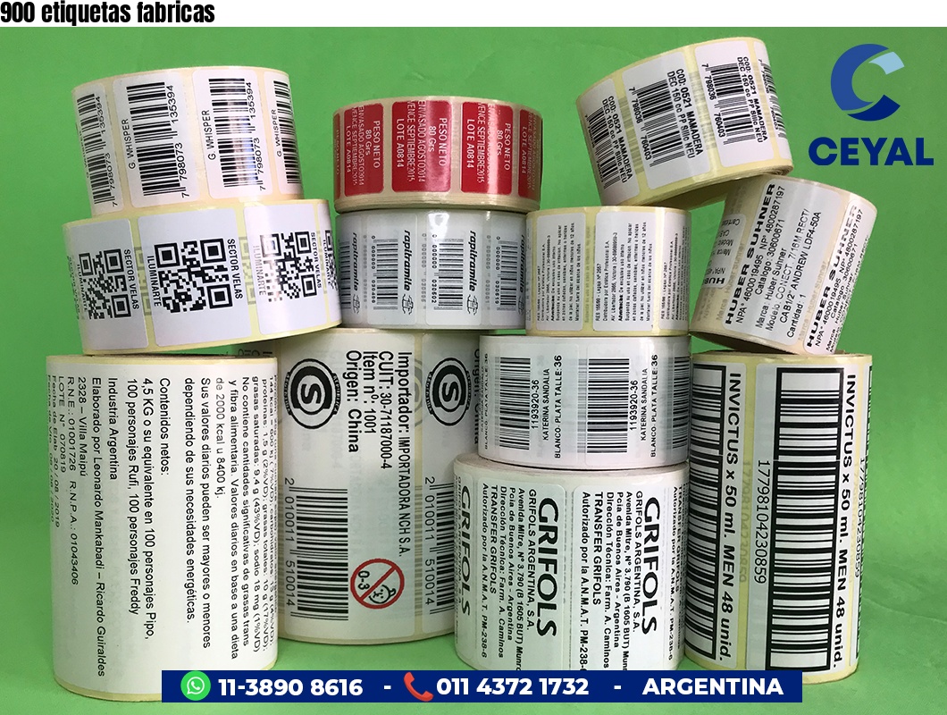 900 etiquetas fabricas