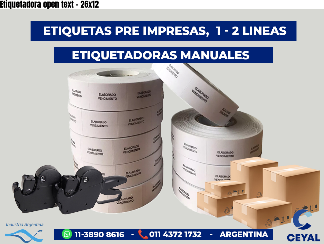 Etiquetadora open text - 26x12
