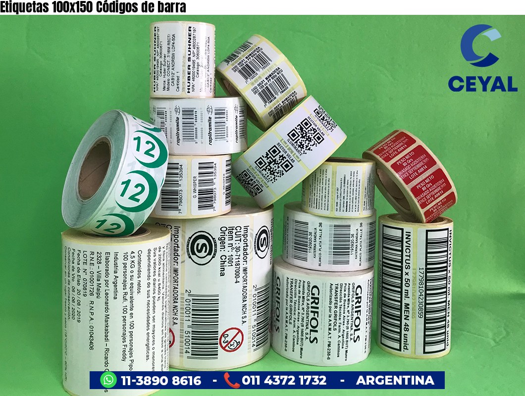 Etiquetas 100x150 Códigos de barra