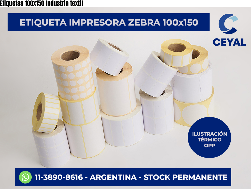 Etiquetas 100×150 Industria textil