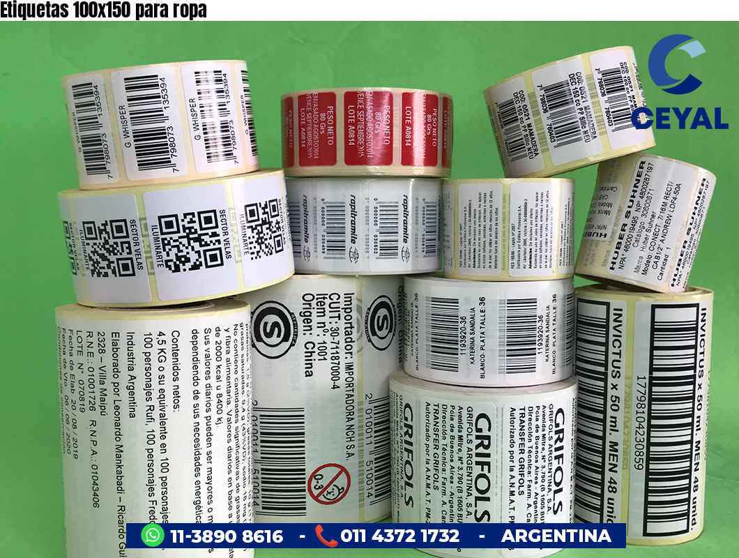 Etiquetas 100x150 para ropa