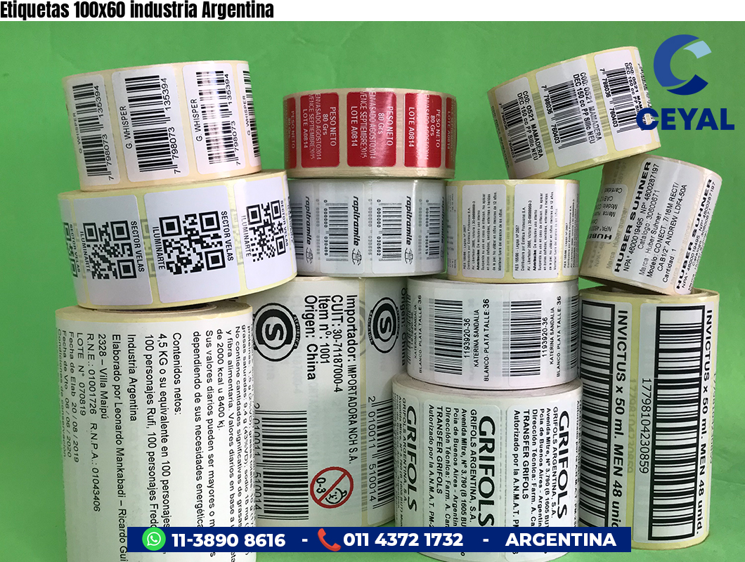 Etiquetas 100x60 industria Argentina