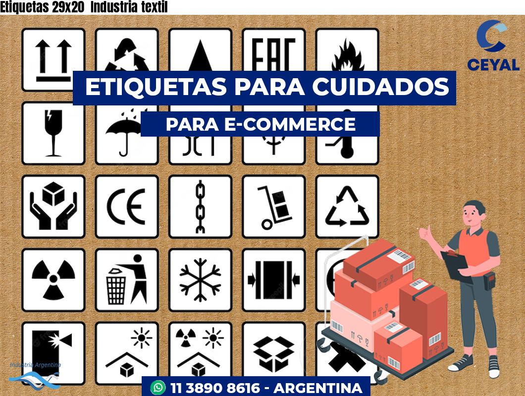 Etiquetas 29x20  Industria textil