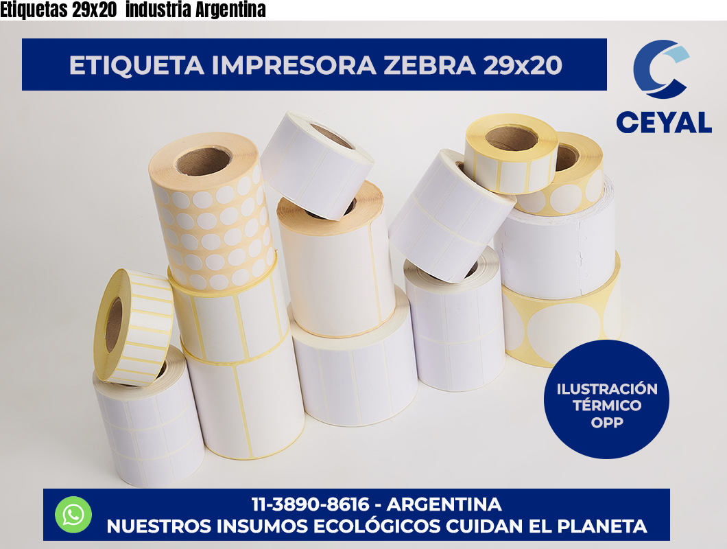 Etiquetas 29×20  industria Argentina