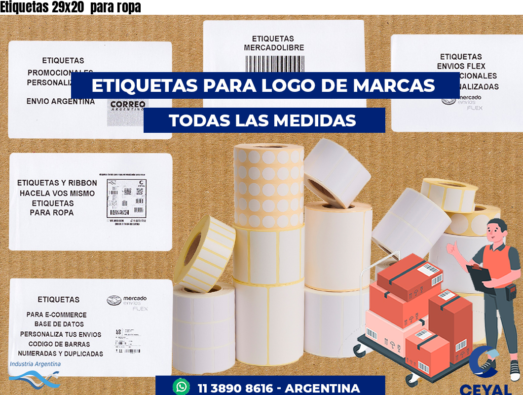 Etiquetas 29x20  para ropa