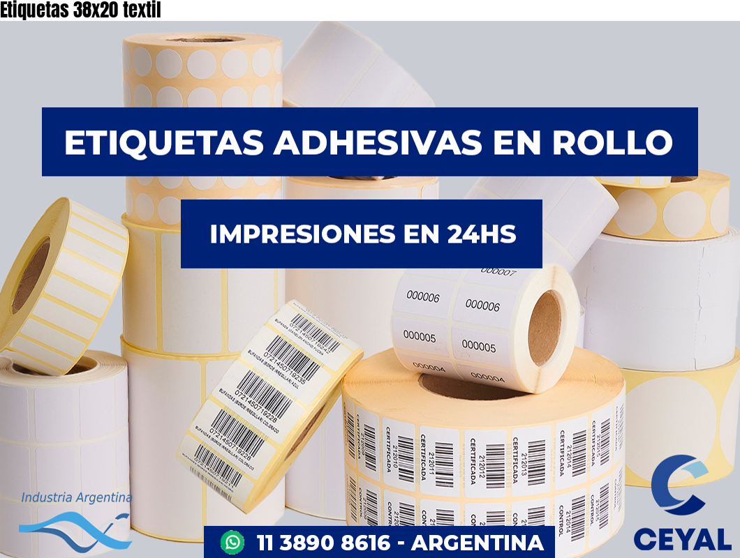 Etiquetas 38x20 textil