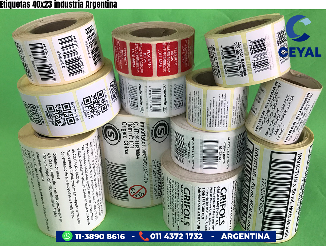 Etiquetas 40x23 industria Argentina