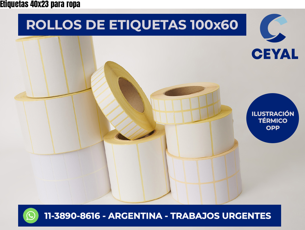Etiquetas 40x23 para ropa