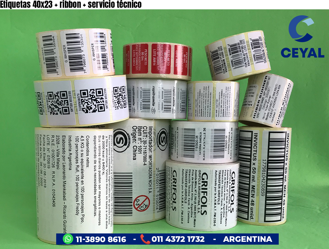 Etiquetas 40x23   ribbon   servicio técnico
