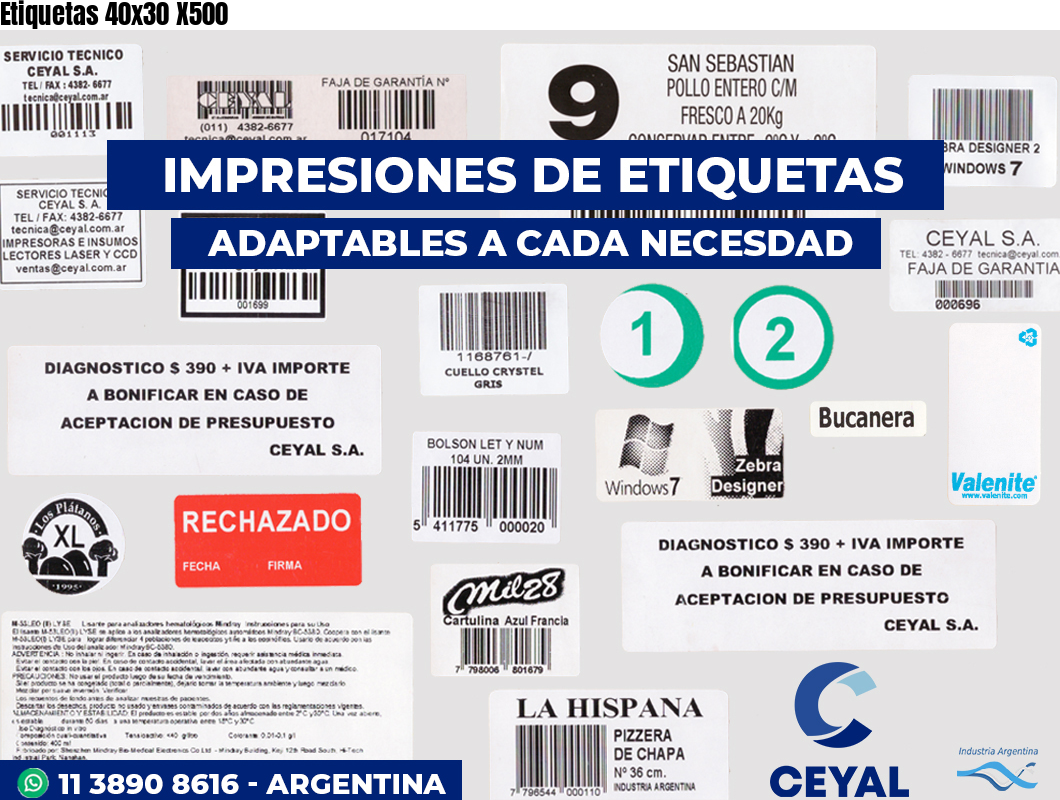Etiquetas 40x30 X500