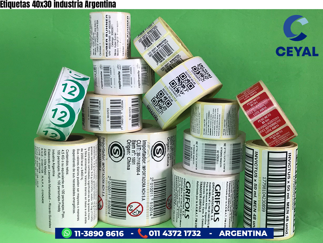 Etiquetas 40x30 industria Argentina