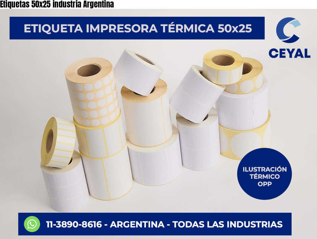 Etiquetas 50×25 industria Argentina
