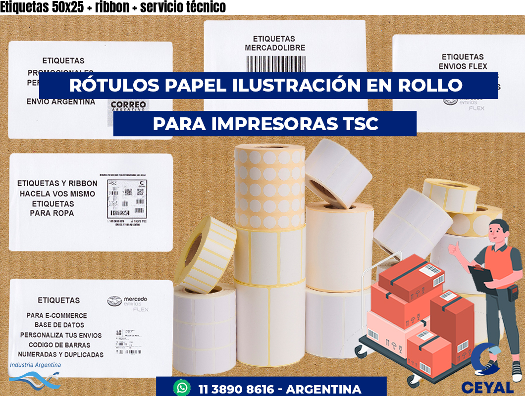 Etiquetas 50x25 ribbon servicio técnico