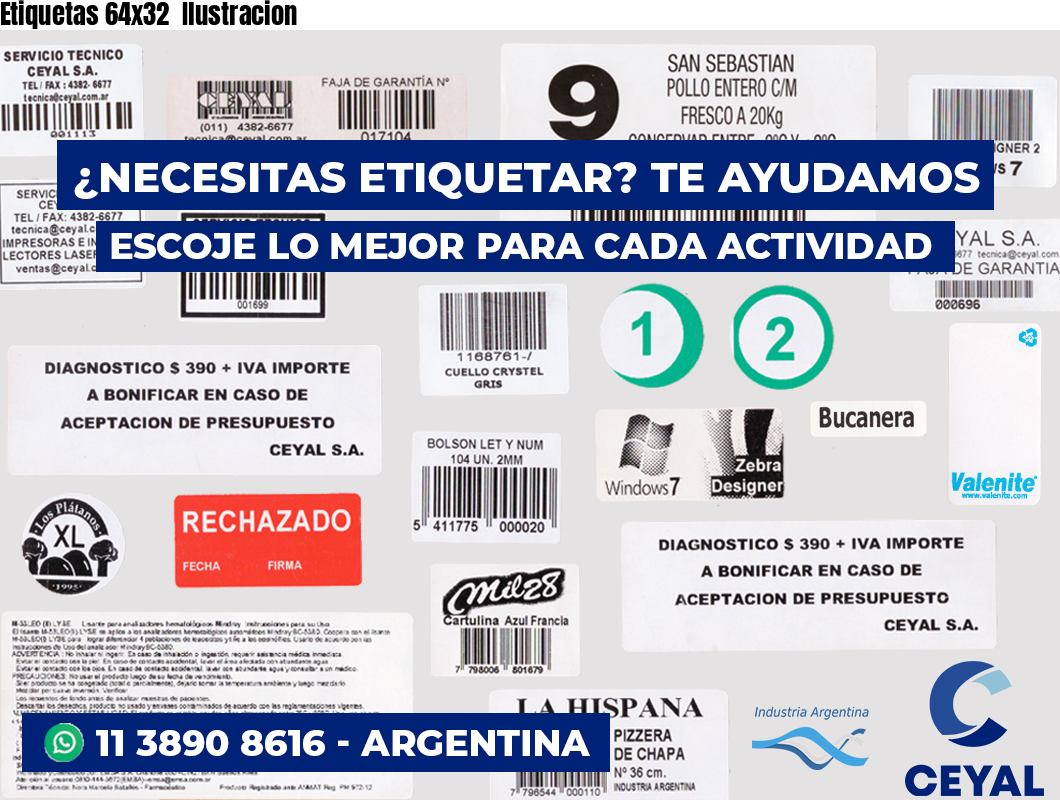 Etiquetas 64x32 Ilustracion