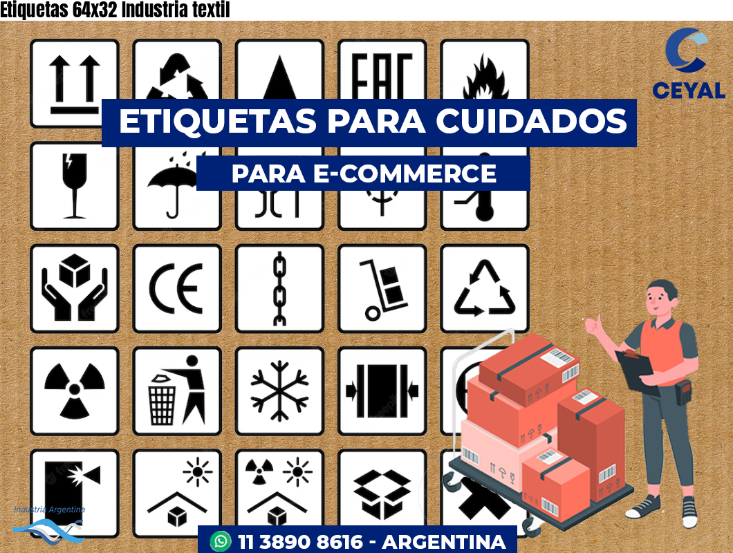Etiquetas 64x32 Industria textil