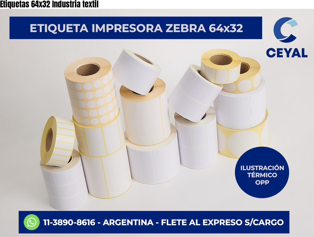 Etiquetas 64×32 Industria textil