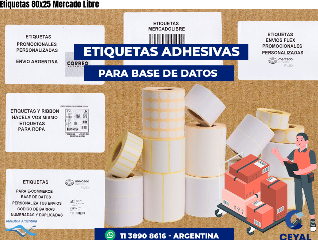 Etiquetas 80x25 Mercado Libre