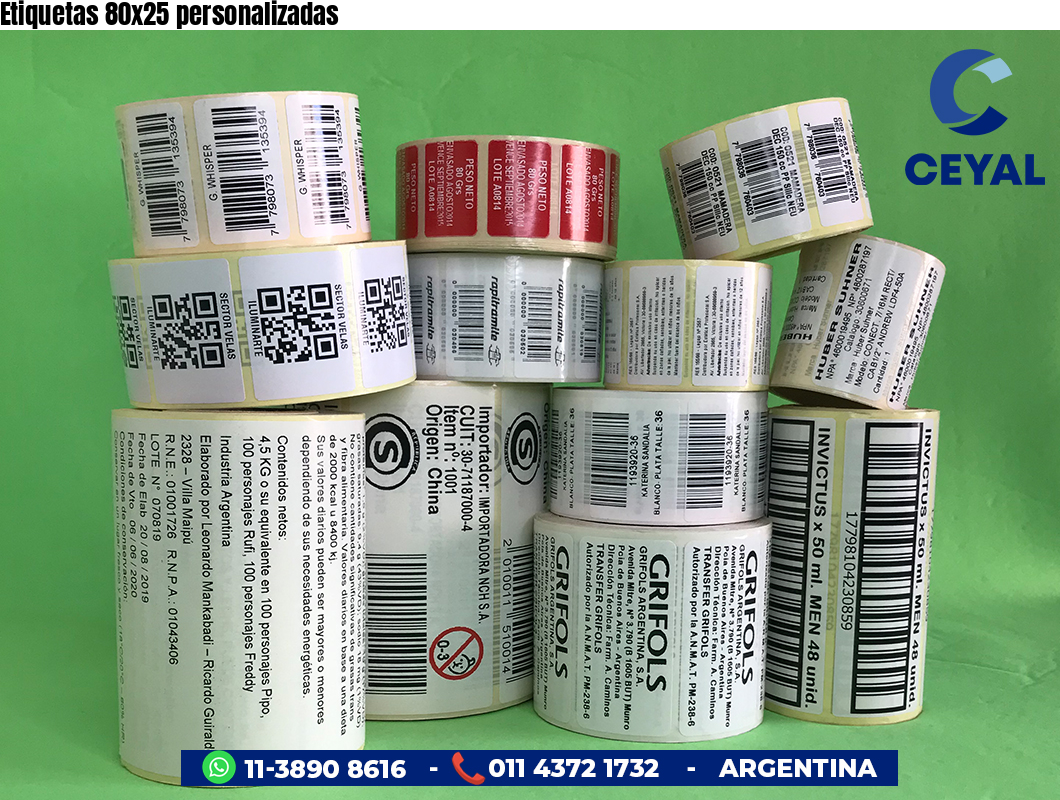 Etiquetas 80x25 personalizadas
