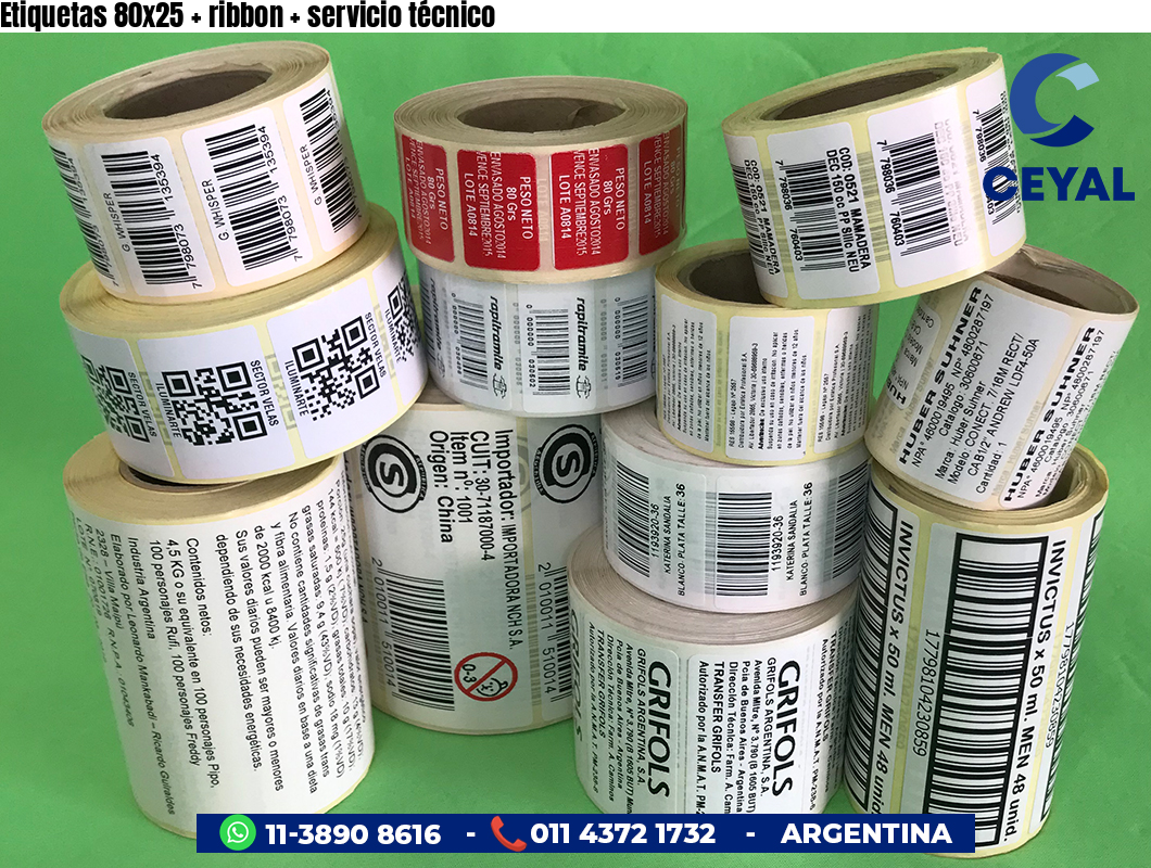 Etiquetas 80x25   ribbon   servicio técnico