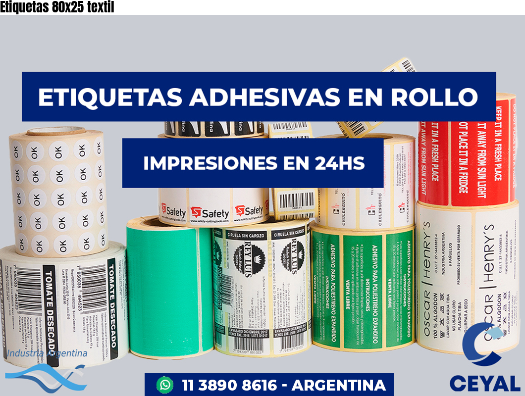 Etiquetas 80x25 textil