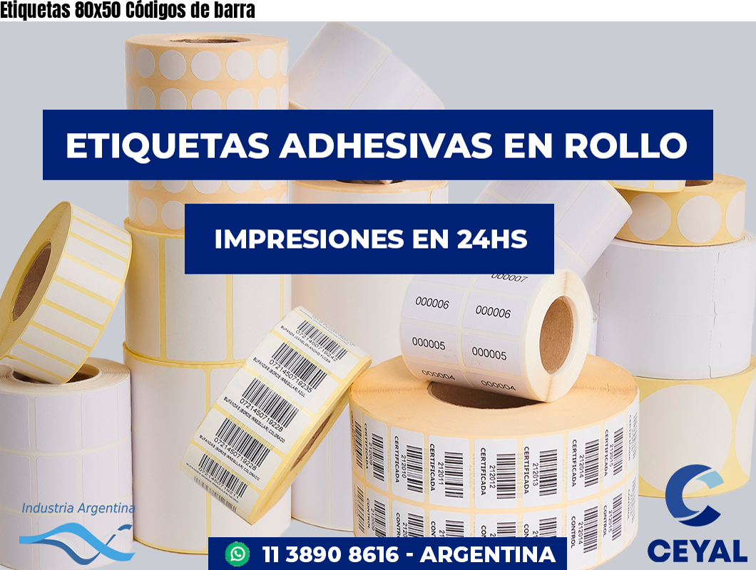 Etiquetas 80x50 Códigos de barra