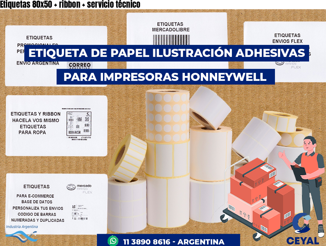 Etiquetas 80x50 ribbon servicio técnico