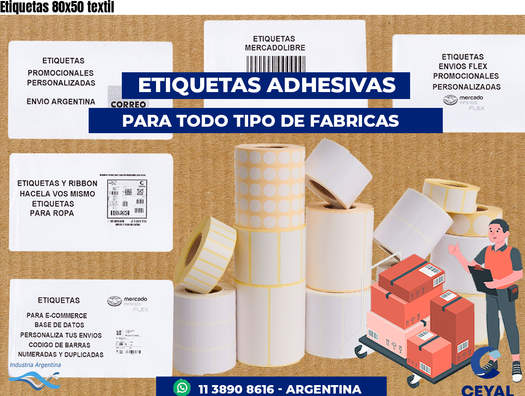 Etiquetas 80x50 textil