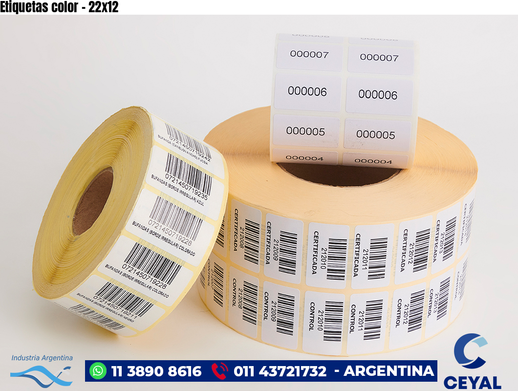 Etiquetas color - 22x12