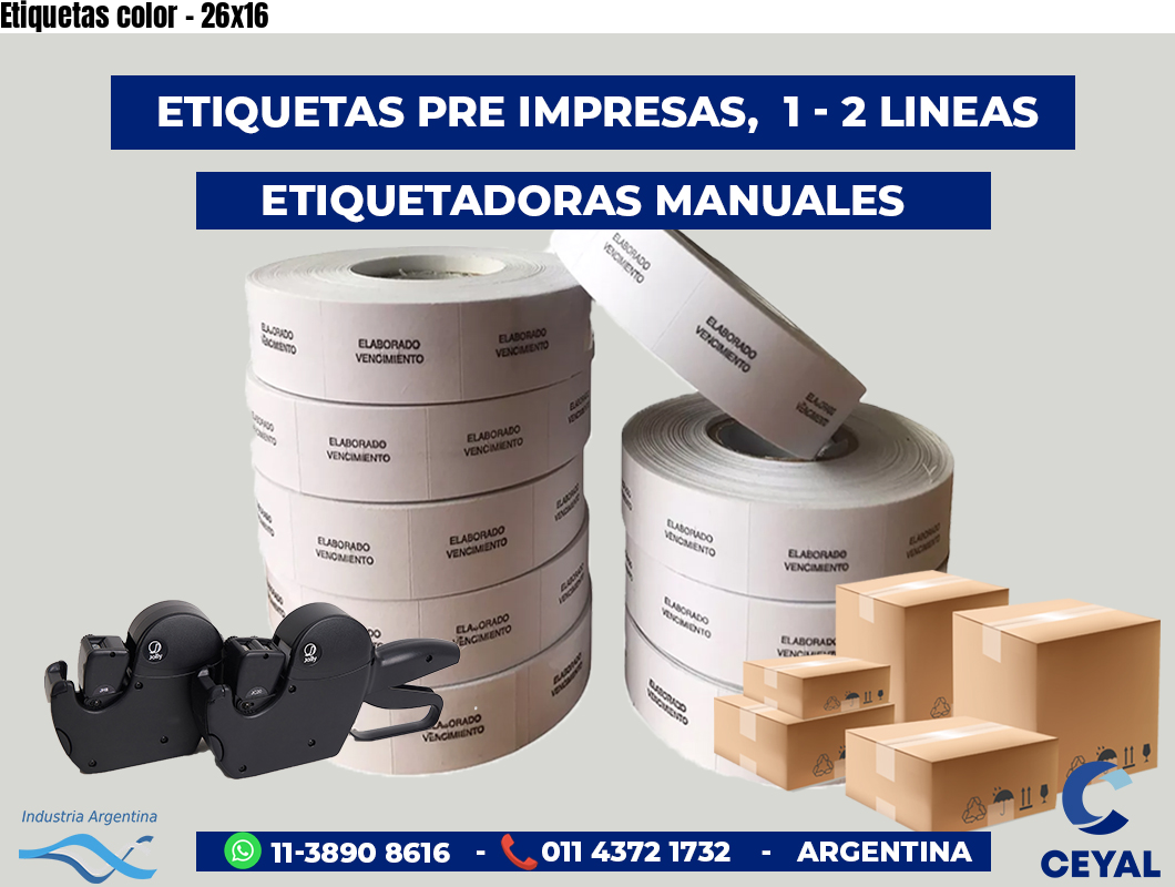 Etiquetas color - 26x16