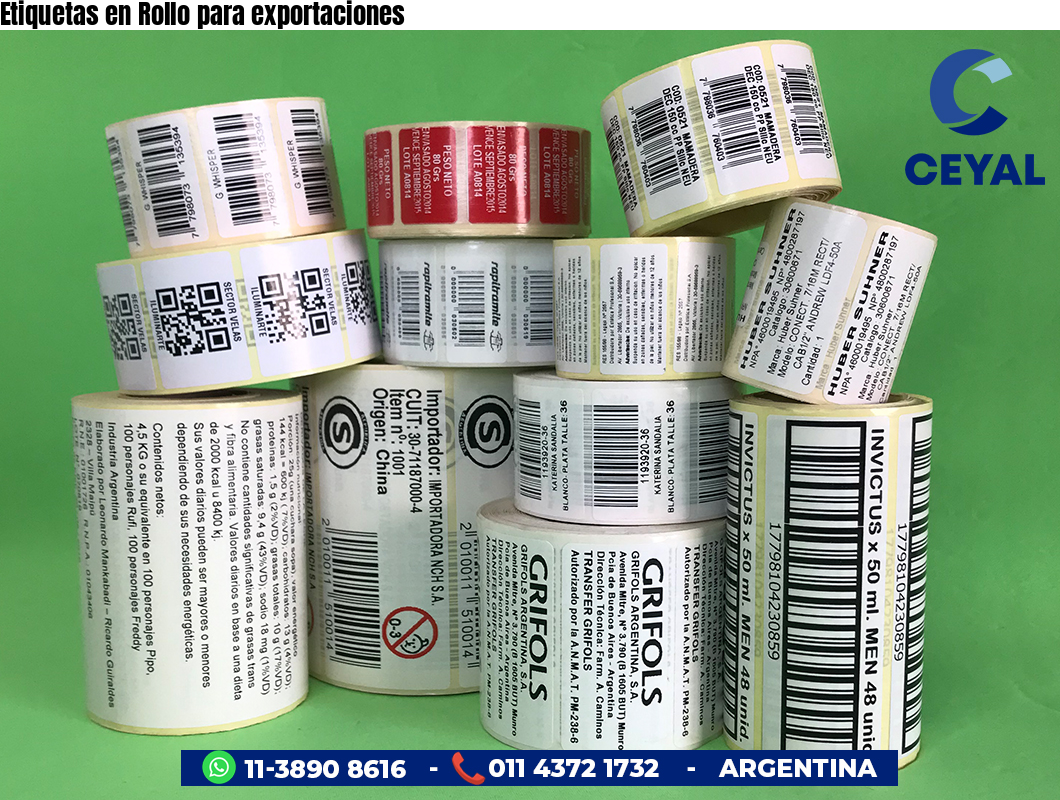 Etiquetas en Rollo para exportaciones