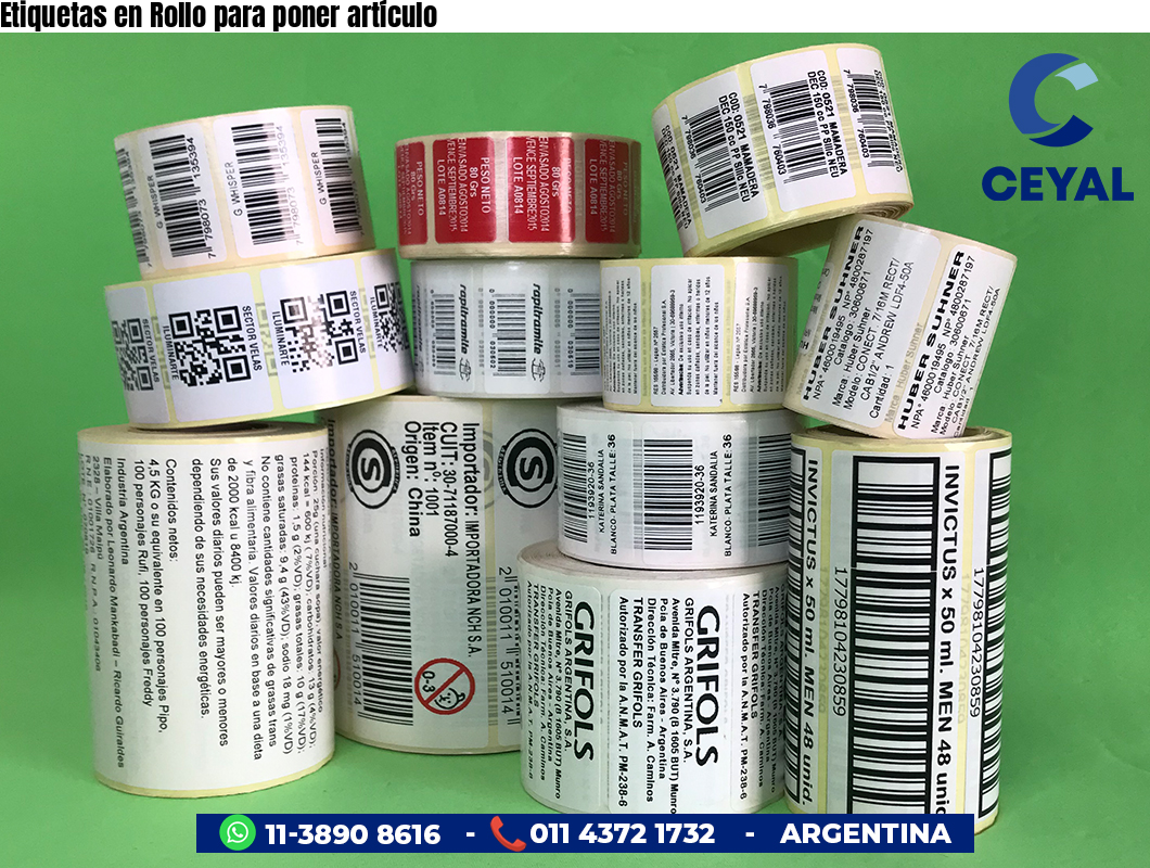 Etiquetas en Rollo para poner artículo
