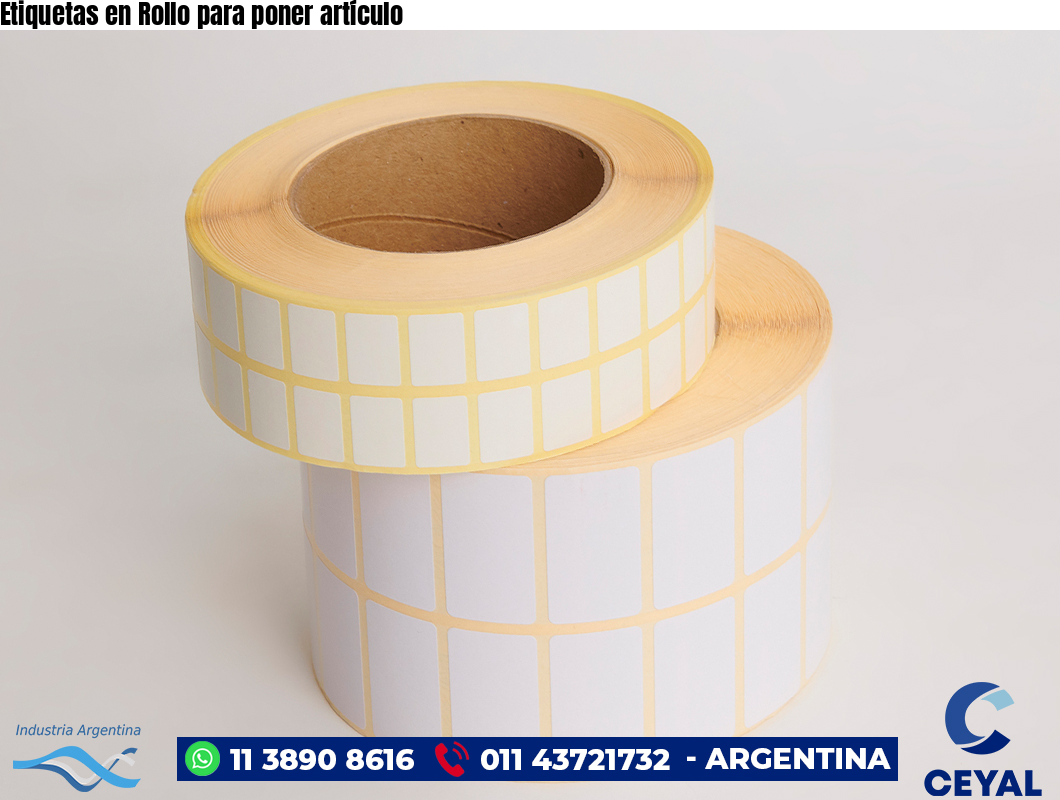 Etiquetas en Rollo para poner artículo