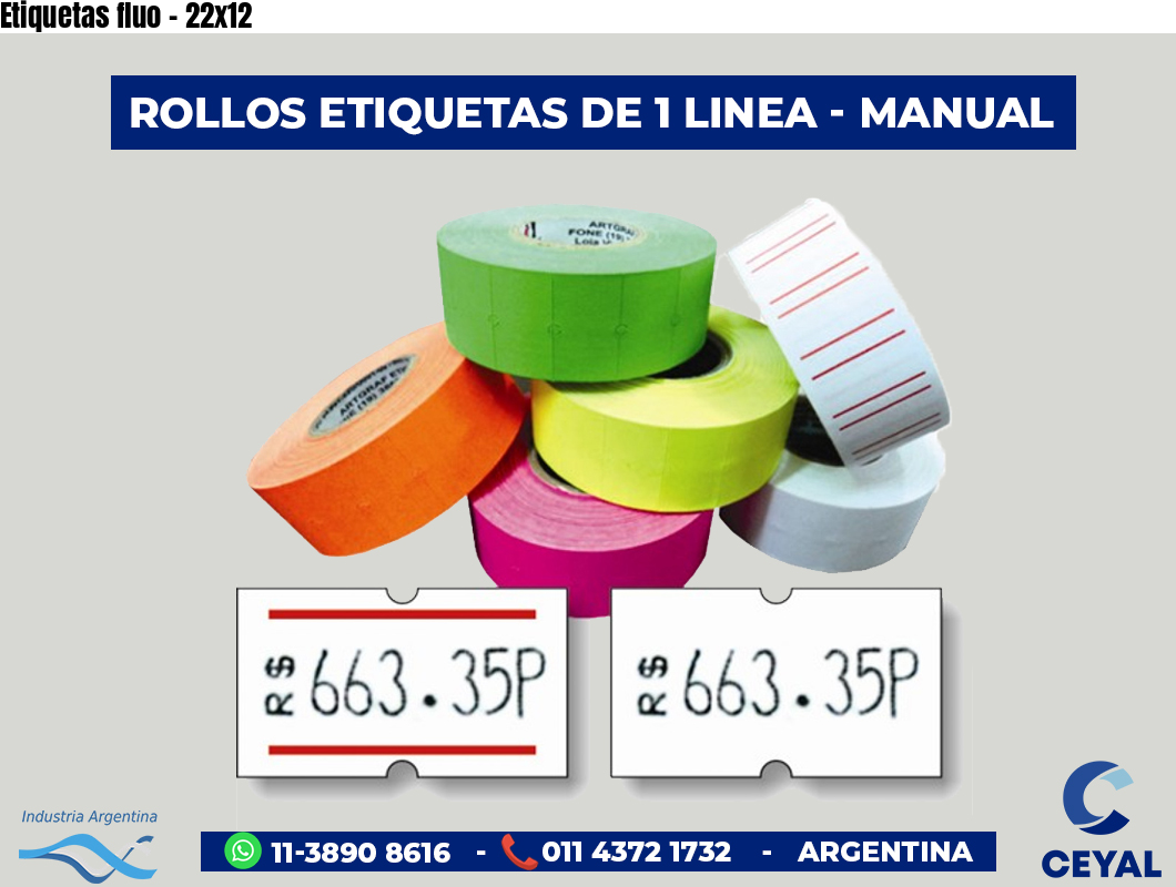 Etiquetas fluo - 22x12