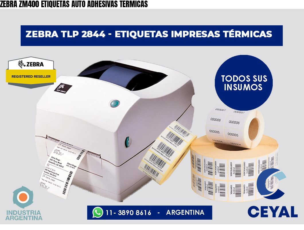 ZEBRA ZM400 ETIQUETAS AUTO ADHESIVAS TERMICAS