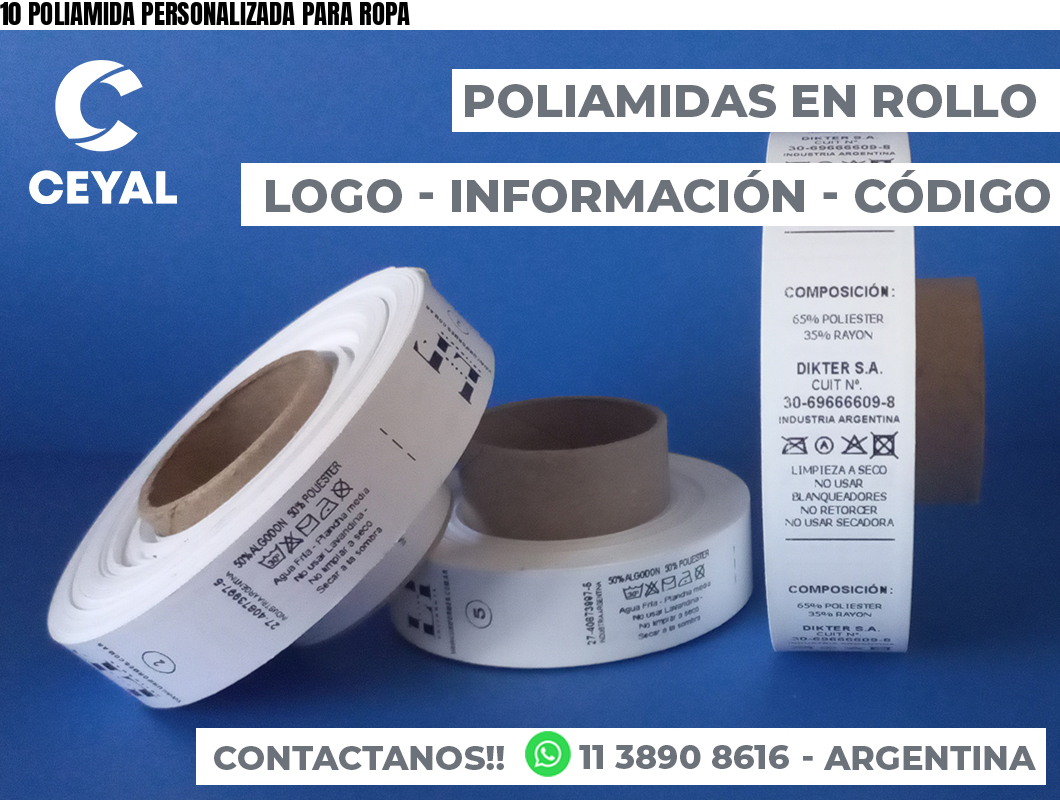 10 POLIAMIDA PERSONALIZADA PARA ROPA