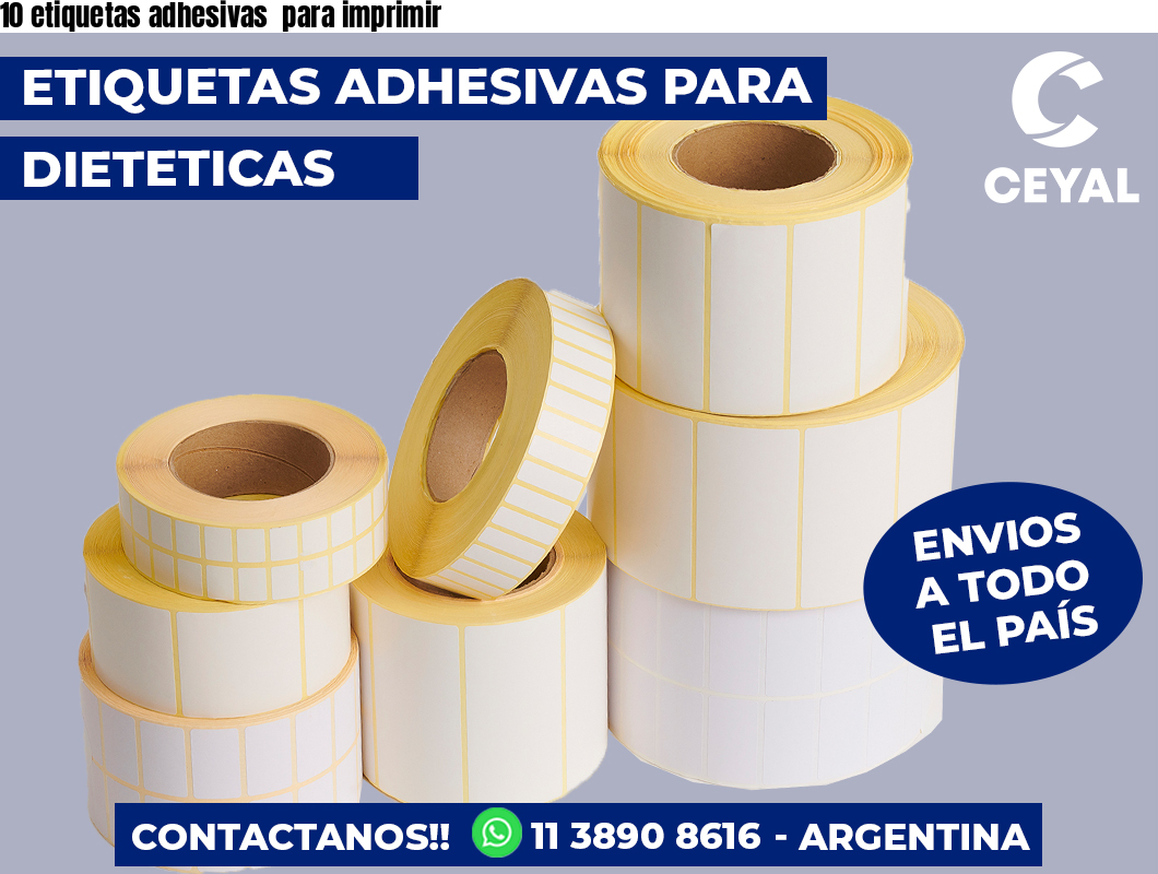 10 etiquetas adhesivas  para imprimir